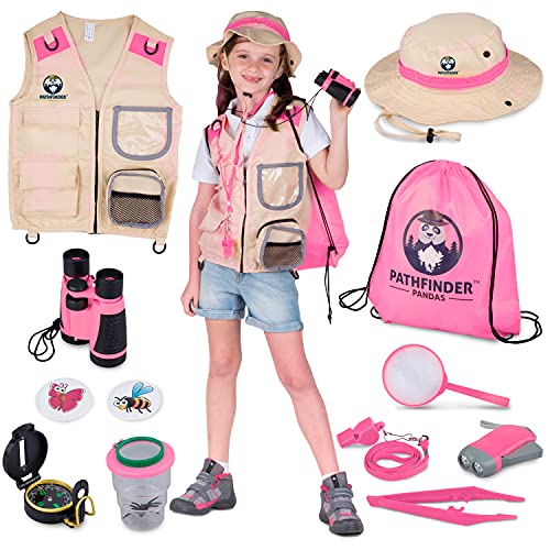 Kids Explorer Kit with Safari Vest & Hat for 3-7 Year Old Boys & Girls - Safari Costume Kids, Zoo Keeper, Paleontologist, Bug Kit & More - Explorer Kit for Kids Outside Toys STEM Gift + Bug Ebook