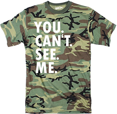 Mens You Cant See Me T Shirt Funny Hunting Camouflage Sarcastic Adult Humor Tee Mens Funny T Shirts Funny Hunting T Shirt Novelty Tees for Men Camo L