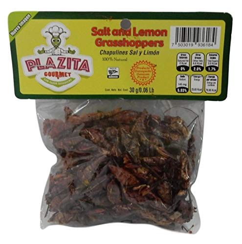 Chapulines Oaxaca (grasshoppers) - Gourmet edible insects from Oaxaca Mexico 30 G - 1.06 Oz (Salt and Lemon)