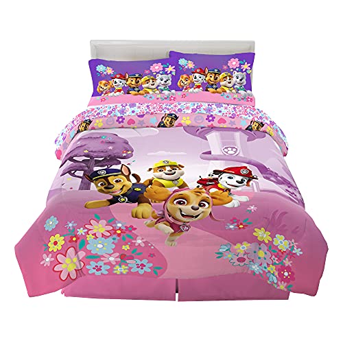 Franco Kids Bedding Super Soft Comforter and Sheet Set, 5 Piece Full Size, Paw Patrol Girls