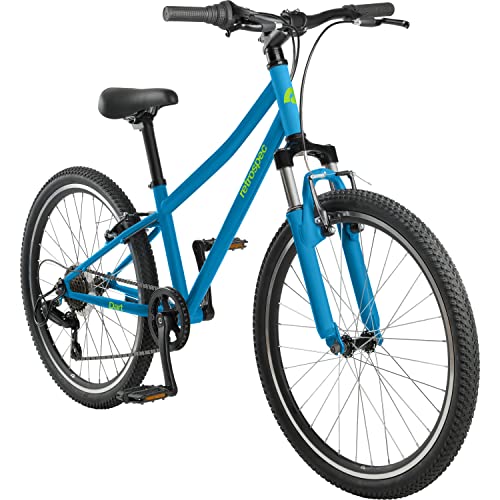 Retrospec Dart 24 Inch Kids Mountain Bike - 7 Speed for Ages 8-11 Boys and Girls Bicycle with All Season Shock-Absorbing Tires and Front Suspension - Brash Blue