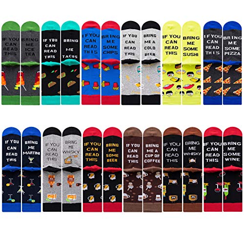 HSELL Mens Funny Saying If You Series Pattern Dress Socks Crazy Design Comed Cotton Novelty Colorful Socks for Men Gifts Ideal(12 Pairs Funny Saying Assorted)