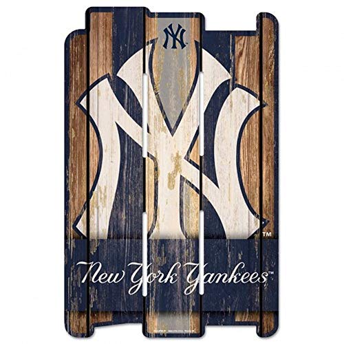 MLB New York Yankees Wood Fence Sign, Black