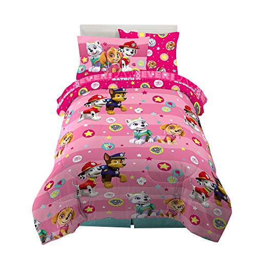 Paw Patrol Girls Kids Bedding Super Soft Comforter and Sheet Set with Sham, 5 Piece Twin Size, (100% Officially Licensed Nickelodeon Product) By Franco