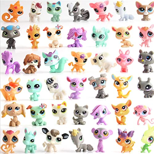 HYSTYLE 20 Pcs Lovely Miniature Big Eye Pet Doll, Mini Cute Pets Cake Decoration, Cake Topper Toy Doll Set, Assoted Random Style