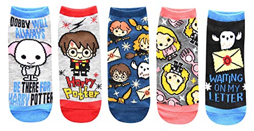 Harry Potter Dobby Luna Lovegood Hedwig Juniors/Womens 5 Pack Ankle Socks Size 4-10