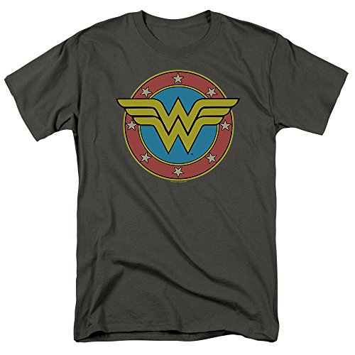 Wonder Woman Original Logo Unisex Adult T Shirt (Medium) A. Charcoal