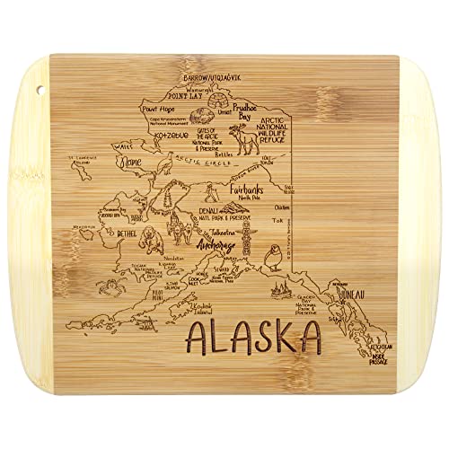 Totally Bamboo A Slice of Life Alaska State Serving and Cutting Board, 11' x 8.75'
