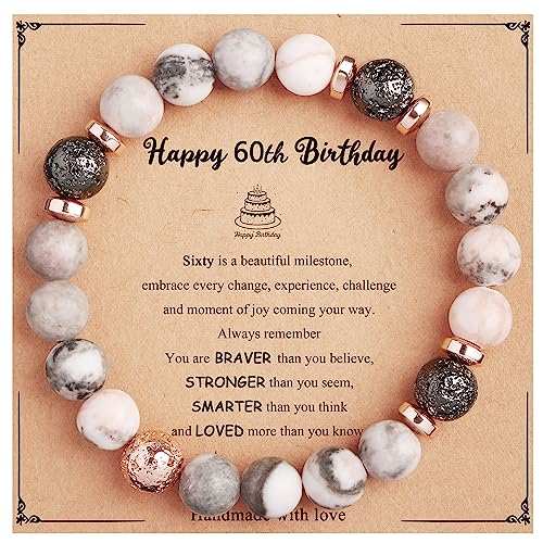 Yiyang 60th Birthday Gifts for Women, Funny 60 Year Old Birthday Gift Ideas for Women Wife Mom Grandma Sister Best Friends Bracelet for 60 Year Old Woman Gifts for 60th Birthday Women