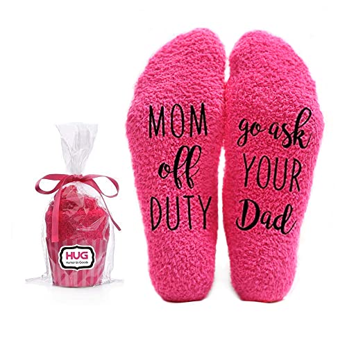 Humor Us Home Goods Funny Socks for Women - Pink Fuzzy Socks in Cupcake Packaging - Novelty Socks for Her - Cute Birthday Gifts for Women