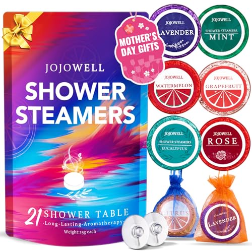 JoJowell Shower Steamers Aromatherapy - 21Pcs Shower Bombs Birthday Gifts for Women Essential Oil, Nasal Relief, Self Care, Mothers Day Gifts for Wife Mom from Daughter, Gifts for Her