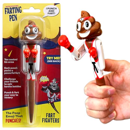 FARTING Poop KARATE Pen - PUNCHING ARMS, Silly Gifts, Karate Gifts for Boys & Girls, Poop Pen for Coworkers, Funny Poop Gifts, Work & Prank Gifts, Farting Pen, Funny Fart Pen, Novelty Gifts for Teens