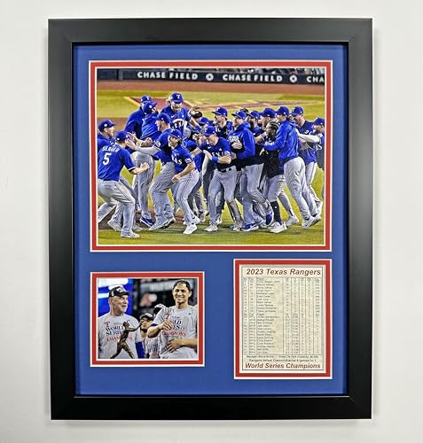 Texas Rangers | 2023 World Series Champions | Framed Photo Collage | 2 Sizes and Styles | (Celebration, 12'x15')