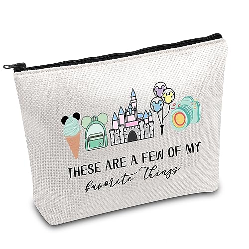 Vacation Trip Gift Fairytale Fans Cosmetic Bag Mouse Family Trip Snacks Makeup Bag Magic Kingdom Gift Mouse Ice Cream Zipper Pouch (F-things Mouse)