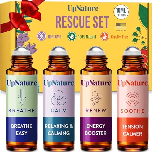 UpNature Self Care Gifts for Women Men – Stress Relief Roll On Essential Oil Set, Relaxing Gifts, Aromatherapy Christmas Stocking Stuffers for Mom Wife Coworker Gifts for WomenUpNature Self Care Gift