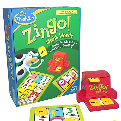 ThinkFun Zingo Sight Words Game - Award-Winning Early Reading Game | Developed by Educators | Toy of the Year Finalist | Ideal for Pre-K to 2nd Grade | Multicolor