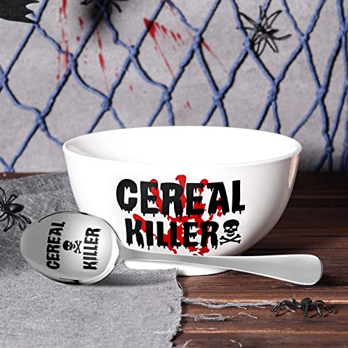 Nefelibata Cereal Killer Bowl and Spoon Set 23 oz Father's day Summer Man's Birthday Retirement Engraved Funny Gift Box Basket for Him Papa's Grandfather's Uncle's Friend's Present Set of 2