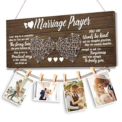 Jumptem Wedding Gifts Bridal Shower Gifts for Bride and Groom Engagement Gifts for couple Valentine‘s Day Present for Husband and Wife Newlywed Marriage Prayer Photo Holder