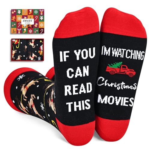 Zmart Funny Christmas Socks for Women Men, Holiday Socks Christmas Movie Socks, Secret Santa Gifts Christmas Gifts Stocking Stuffers