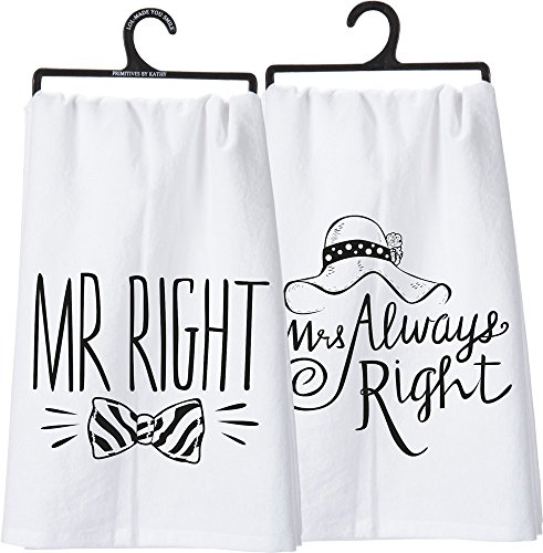 Primitives by Kathy LOL Made You Smile Double-Sided Dish Towel, 28' x 28', Mr./Mrs.