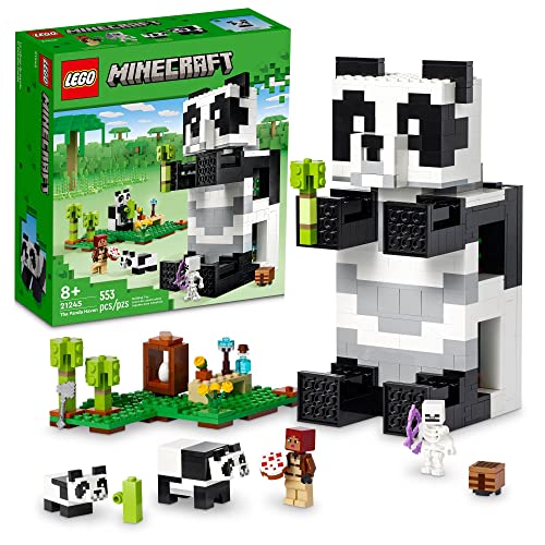 LEGO Minecraft The Panda Haven, Movable Toy House with Baby Pandas Animal Figures, Gaming Toys for Kids, Gift Idea for Boys and Girls Ages 8 Plus, 21245