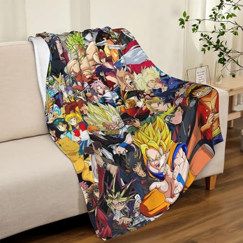 Anime Characters Flannel Throw Blanket 50'x40' Super Soft Lightweight Shaggy Air Conditioner Blanket Cooling Summer Blanket Towel Blanket for Couch