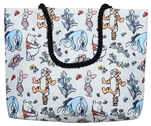 Disney Tote Winnie the Pooh Eeyore Piglet Tigger Beach Print Lightweight Bag