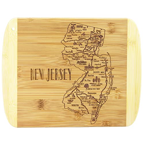 Totally Bamboo A Slice of Life New Jersey State Serving and Cutting Board, 11' x 8.75'