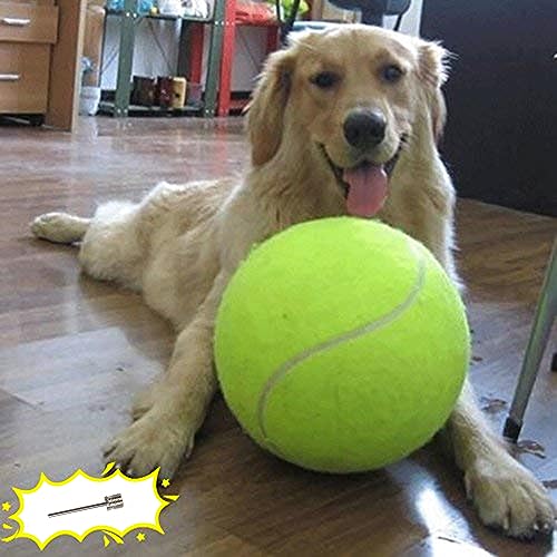 Banfeng Giant 9.5' Dog Tennis Ball Large Pet Toys Funny Outdoor Sports Ball Gift with Inflating Needles for Small Medium Large Dog