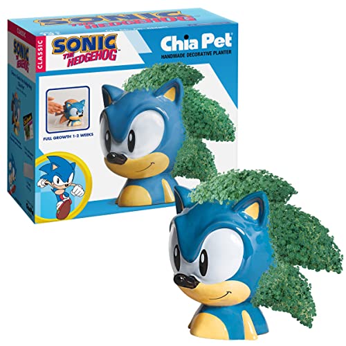 Chia Pet Sonic The Hedgehog with Seed Pack, Decorative Pottery Planter, Easy to Do and Fun to Grow, Novelty Gift, Perfect for Any Occasion