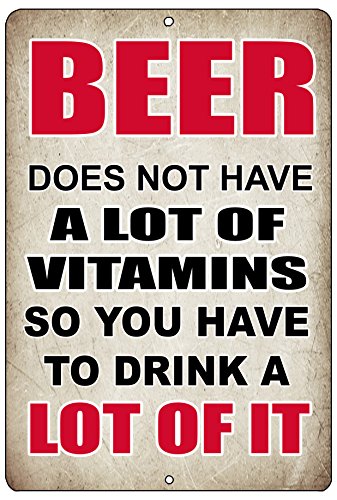 Rogue River Tactical Funny Beer Alcohol Sign Metal Tin Home Bar Kitchen Vitamins