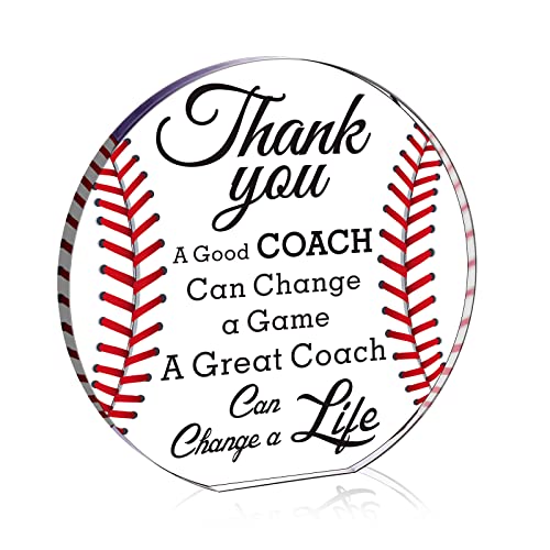 Acrylic Baseball Coach Gifts for Coach Thank You Gifts Office Desk Decor Appreciation Gift Thank You Gift for Baseball Coach End of Season Coach Gift for Baseball Coach