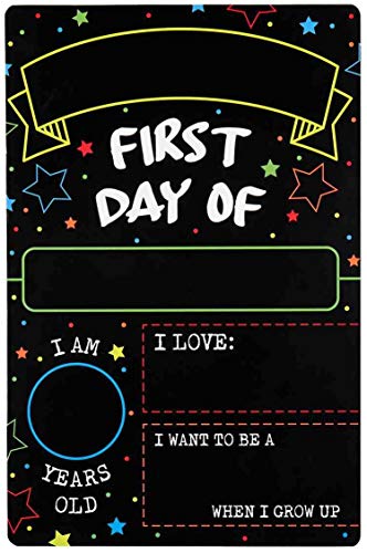 First Day Last Day of School Double Sided Sign (Dry Erase Board for Liquid Chalk Markers - 12' x 7.9')