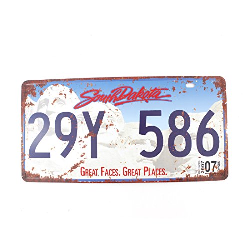 6x12 Inches Vintage Feel Rustic Home,Bathroom and Bar Wall Decor Car Vehicle License Plate Souvenir Metal Tin Sign Plaque (South Dakota 29Y 586)