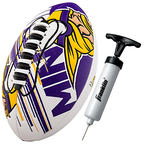 Franklin Sports NFL Minnesota Vikings Football - Youth Mini Football - 8.5' Football- SPACELACE Easy Grip Texture- Perfect for Kids !