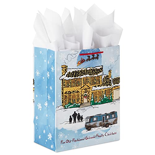 Hallmark 13' Large National Lampoon's Christmas Vacation Gift Bag with Tissue Paper (Fun Old-Fashioned Griswold Family Christmas) for Kids, Dads, Grandparents, Friends