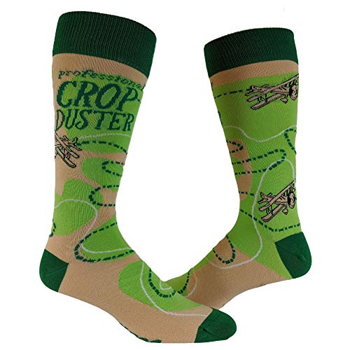 Mens Crop Duster Socks Funny Farting Dad Joke Humor Crazy Hilarious Graphic Novelty Footwear