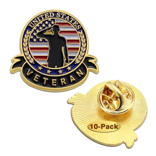 10 Pcs US Veteran Day Decorations Pins– Patriotic American Flag Pins Memorial Day Military U.S. Army Marine Corps Air Force Navy Lapel pin