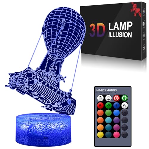 Battle bus Game Room Night Lights Lamp 3D LED Desk Table Light Remote Control & 16 Colors Battleroyal Players Modelling Birthday Holiday Christmas Festival Gift Ideas Decor for Boys Girls Teen