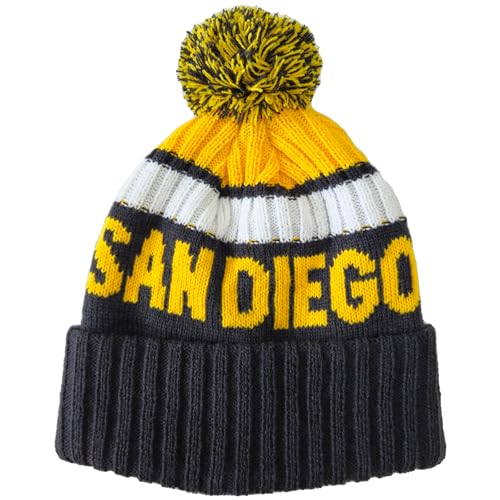SAN Diego City Beanie Knit Hat with Pom Winter Cuffed Cap Sport Fans Gift for Men Women