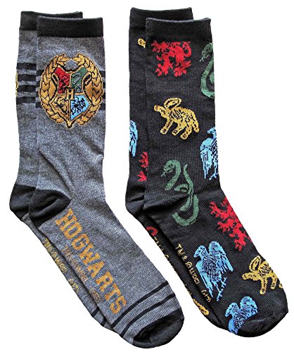 Hyp Harry Potter Hogwarts Men's Crew Socks 2 Pair Pack Shoe Size 6-12