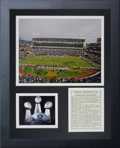 Legends Never Die Oakland Raiders Stadium- The Black Hole Collectible | Framed Photo Collage Wall Art Decor - 12'x15'