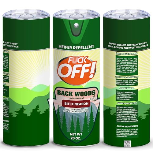 Fuck Off Back woods Insulated Skinny Tumblers Cup Coffee Mug with Lid Funny Gift 20oz - Reusable Stainless Steel Water Bottle for Hot & Cold Drinks Tea Cup Iced Coffee Travel Mug Fake Nozzle