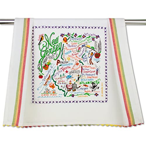 Catstudio New Jersey Dish Towel - U.S. State Souvenir Kitchen and Hand Towel with Original Artwork - Perfect Tea Towel for New Jersey Lovers, Travel Souvenir