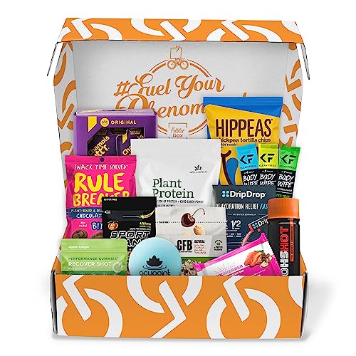 The RiderBox Gift Box For Cyclists, Biker Care Package, Mix of Nutritional Snacks, Personal Care, Recovery & Biking Accessories, Hand-Picked By Athletes, 10-12 Items Per Box