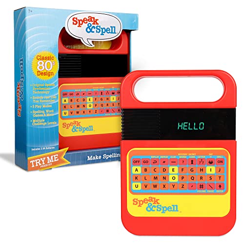Speak & Spell Electronic Game - Educational Learning Toy, Spelling Games, 80s Retro Handheld Arcade, Autism Toys, Activity for Boys, Girls, Toddler, Ages 7+