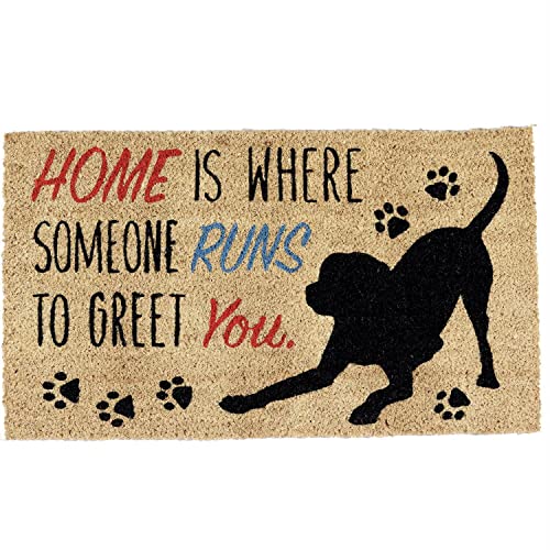 DII Pet Print Collection Natural Coir Doormat, 17x29, Home Dog