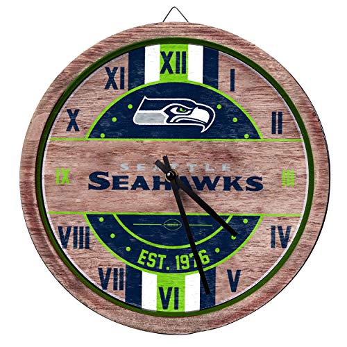 FOCO Seattle Seahawks NFL Barrel Wall Clock