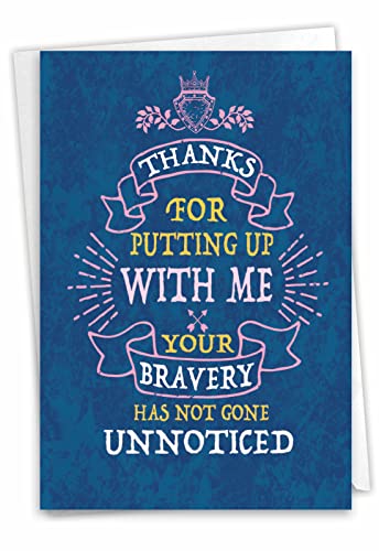 NobleWorks Hilarious Anniversary Paper Card with 5 x 7 Inch Envelope (1 Card) Couple, Husband, Wife, Parents Anniversary Congratulations Relationship Courage C10257ANG
