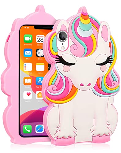 JoySolar Color Case for iPhone XR 6.1' Cute Silicone 3D Cartoon Character Animal Phone Cover for Kids Girls Cool Fun Kawaii Soft Funny Unique Cases for Apple XR
